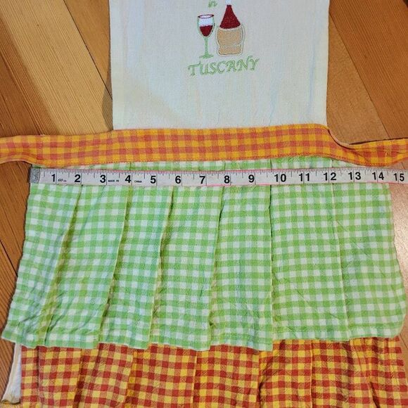 Vintage‎ tuscany italy apron ruffled tiered front cottage camp classic americana - Picture 12 of 14